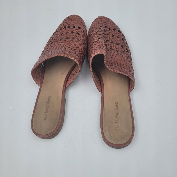 Sold/ Anthropologie Lily Leather Handwoven Mule Sandal in Cognac Size 10 - Picture 6 of 12